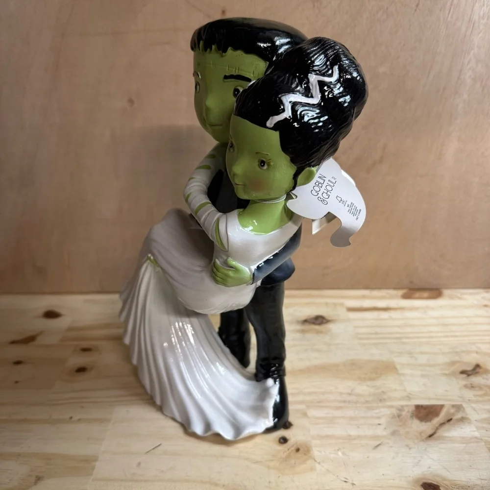 Halloween Bride Of Frankenstein Couple Figurine Cute Cartoon Wedding Statue 10